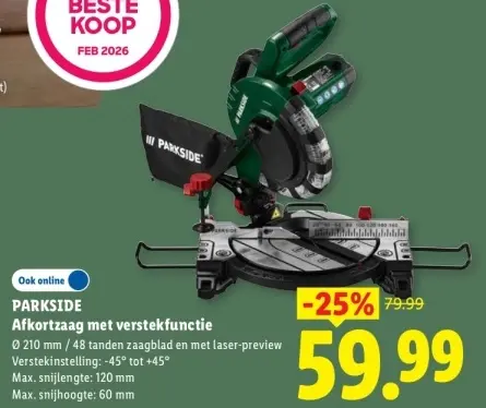 Aanbieding: Afkortzaag met verstekfunctie