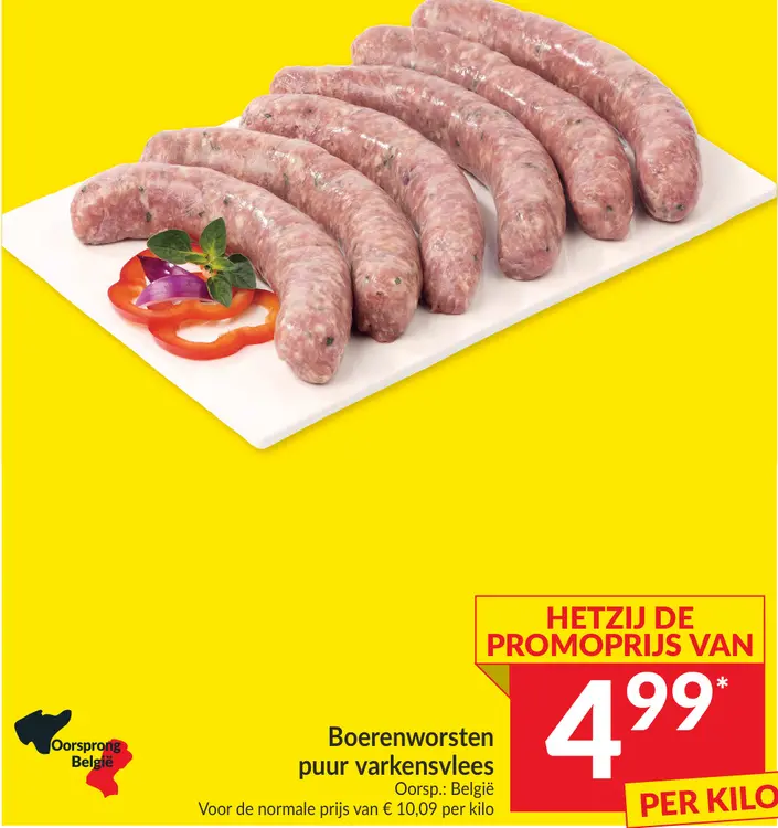 Promotie: Boerenworsten puur varkensvlees