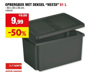 Aanbieding: Opbergbox met deksel "nesta"