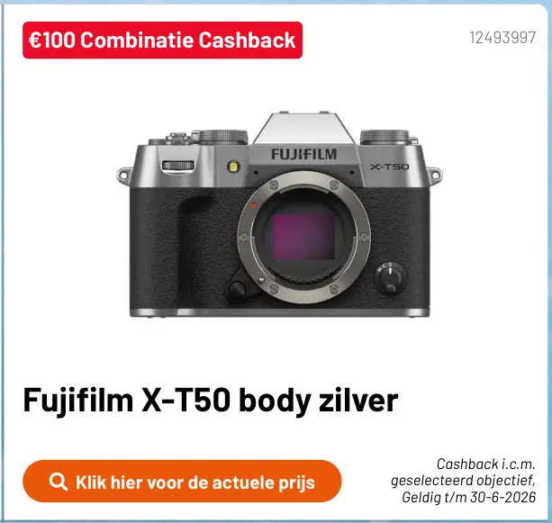 Aanbieding: X-T50 body zilver