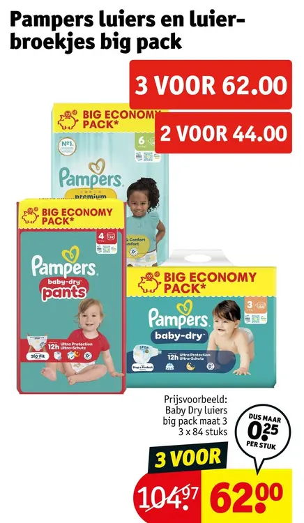 Aanbieding: Pampers luiers en luierbroekjes big pack