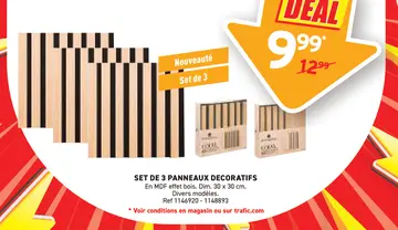 Offre: Set de 3 panneaux decoratifs