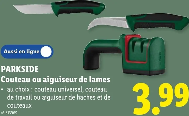 Offre: Couteau ou aiguiseur de lames
