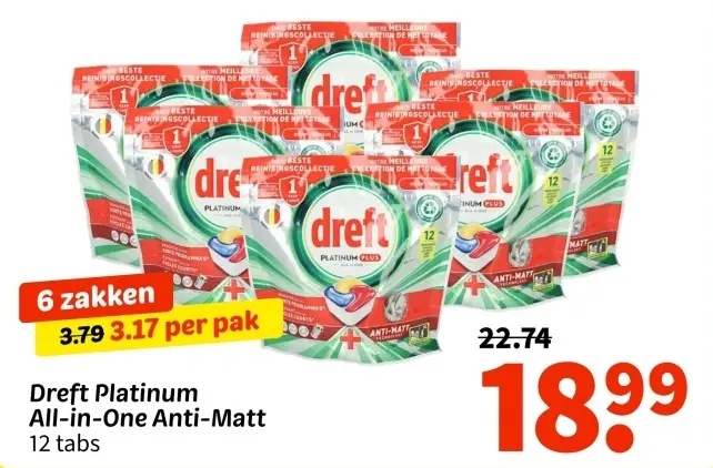Aanbieding: Dreft Platinum All-in-One Anti-Matt