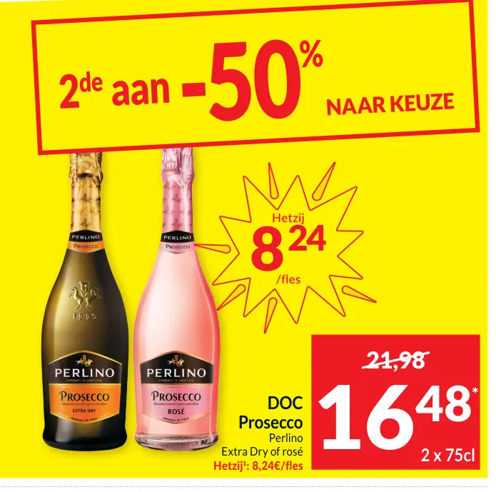 Promotie: Prosecco Extra Dry of rosé