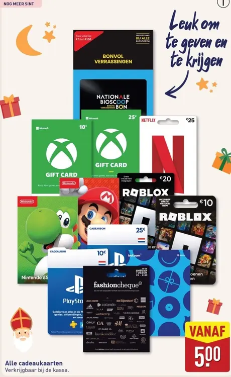 Aanbieding: Cadeaukaarten