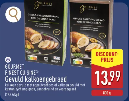 Promotie: Gourmet Finest Cuisine Gevuld kalkoengebraad