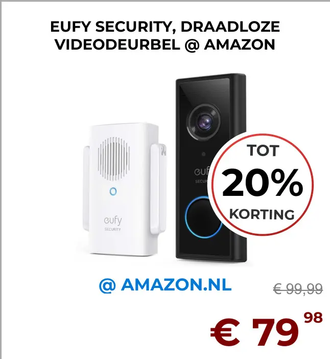 Aanbieding: Eufy security, draadloze videodeurbel