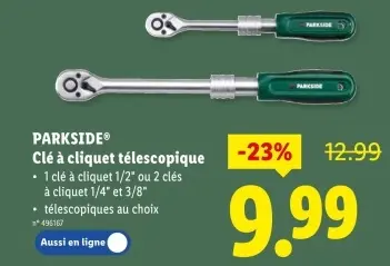 Offre: Clé à cliquet télescopique