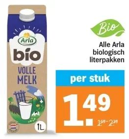 Aanbieding: Alle Arla biologisch literpakken