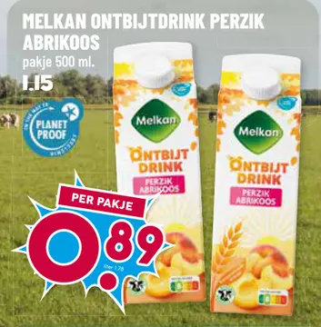 Aanbieding: MELKAN ONTBIJTDRINK PERZIK ABRIKOOS