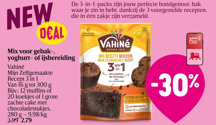 Promotie: Mix voor gebak-, yoghurt- of ijsbereiding