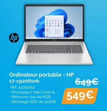 Offre: Ordinateur portable - HP 17-cp2061nb
