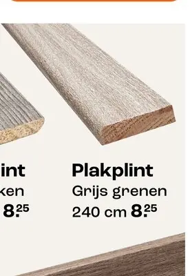 Promotie: Plakplint Grijs grenen