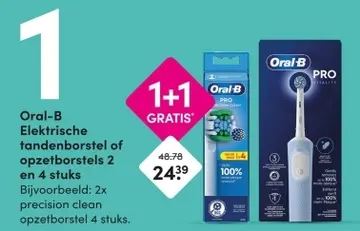 Aanbieding: Oral-B Elektrische tandenborstel of opzetborstels 2 en 4 stuks