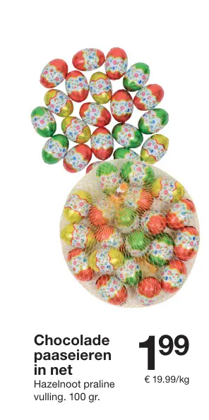Promotie: Chocolade paaseieren in net