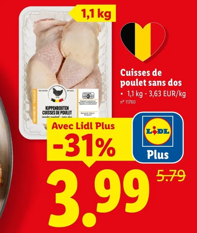 Offre: Cuisses de poulet sans dos