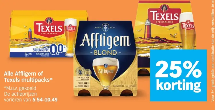 Aanbieding: Alle Affligem of Texels multipacks