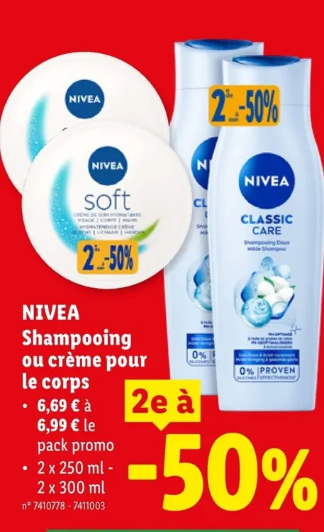 Offre: Shampooing ou crème pour le corps