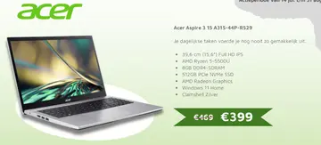 Aanbieding: Acer Aspire 3 15 A315-44P-R529