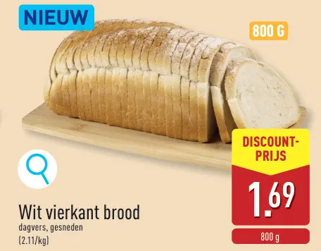 Promotie: Wit vierkant brood