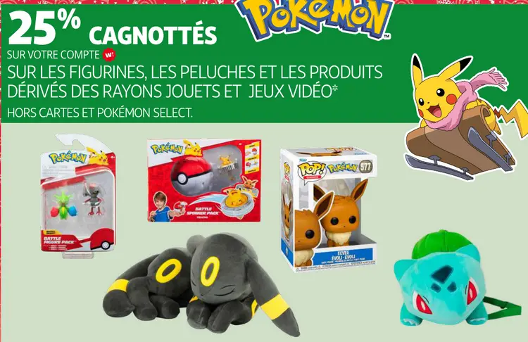 Offre: Figurines, peluches et produits dérivés Pokémon