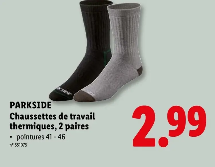 Offre: Chaussettes de travail thermiques