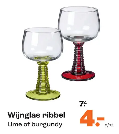 Aanbieding: Wijnglas ribbel