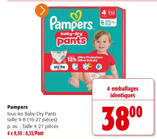 Offre: Pampers baby-dry pants