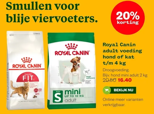 Aanbieding: adult voeding hond of kat