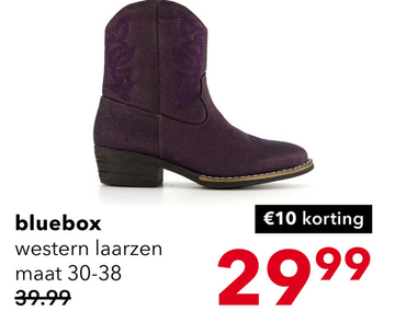 Aanbieding: Blue Box meisjes western enkellaarsjes paars