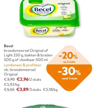 Aanbieding: Becel broodsmeersel Original of Light, bakken & braden of vloeibaar