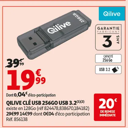 Promotie: Clé usb 256go usb 3.2