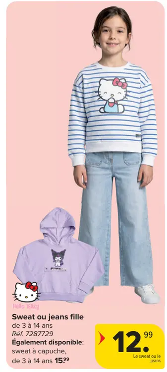 Offre: Sweat ou jeans fille