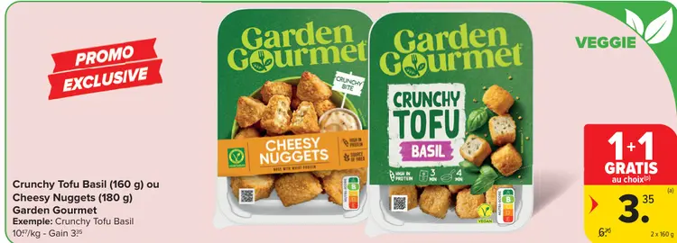 Offre: Crunchy Tofu Basil ou Cheesy Nuggets