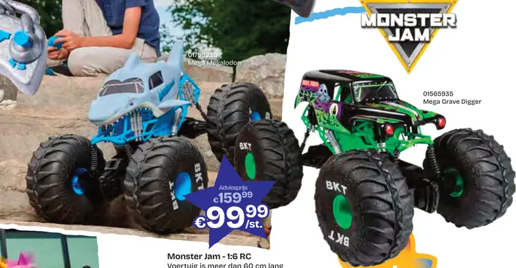Promotie: 1:6 RC Mega Megalodon of Mega Grave Digger