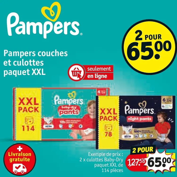 Offre: Couches et culottes boîte XXL