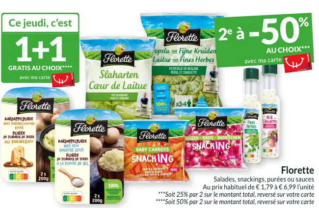 Offre: Salades, snackings, purées ou sauces