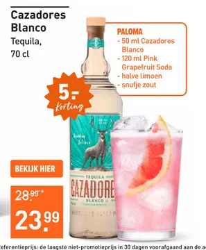 Aanbieding: Cazadores Blanco Tequila