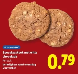 Aanbieding: Speculaaskoek met witte chocolade