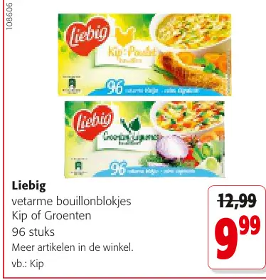 Promotie: Liebig vetarme bouillonblokjes Kip of Groenten