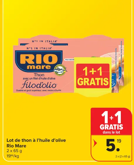 Offre: Lot de thon à l'huile d'olive