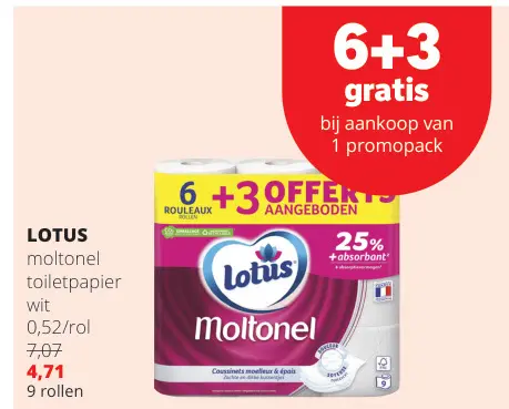 Promotie: moltonel toiletpapier wit