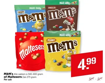 Aanbieding: M&M's Alle zakken of Maltesers