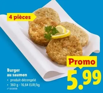 Offre: Burger au saumon