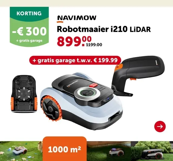 Promotie: Robotmaaier i210 LiDAR
