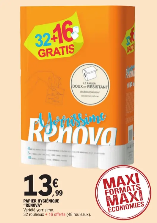 Offre: Papier hygiénique "Renova"