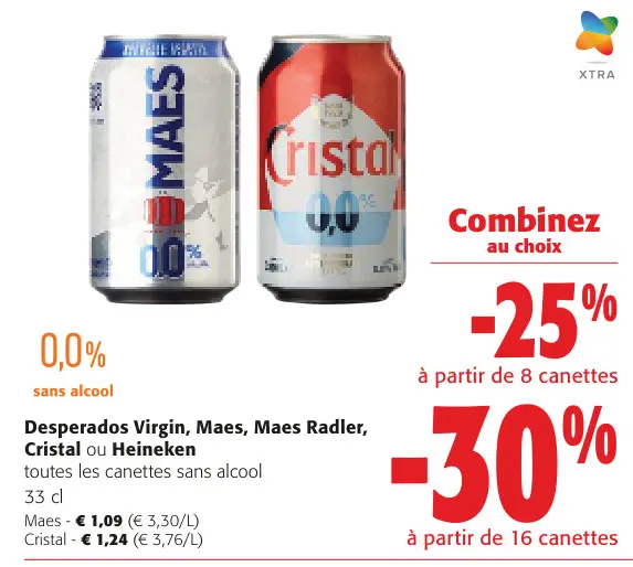 Offre: Desperados Virgin, Maes, Maes Radler, Cristal