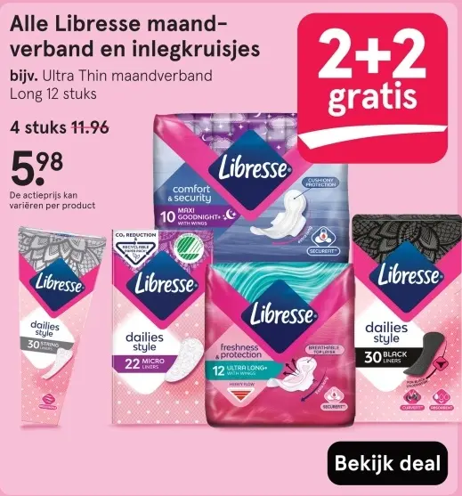 Aanbieding: Libresse maandverband en inlegkruisjes