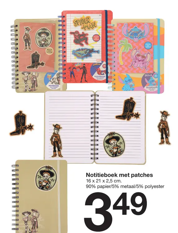 Aanbieding: Notitieboek met patches